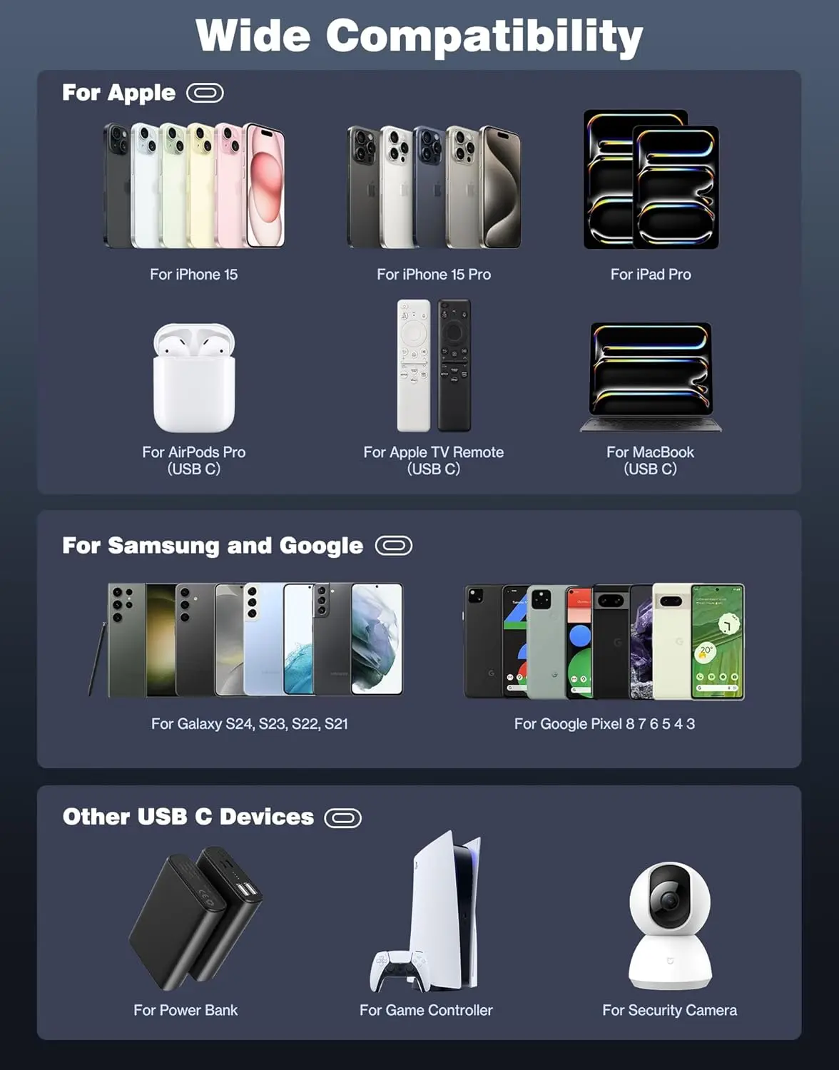 This white 3.3 ft USB-A to USB-C cable is ideal for connecting your iPhone 15, 16, or Samsung Galaxy S23, S24, S25 to your car