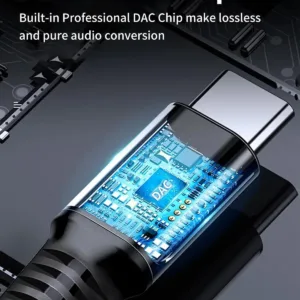 This is a 3-in-1 USB-C adapter that allows you to charge your USB-C devices while using either a USB-C or 3.5mm headphone jack for audio output.