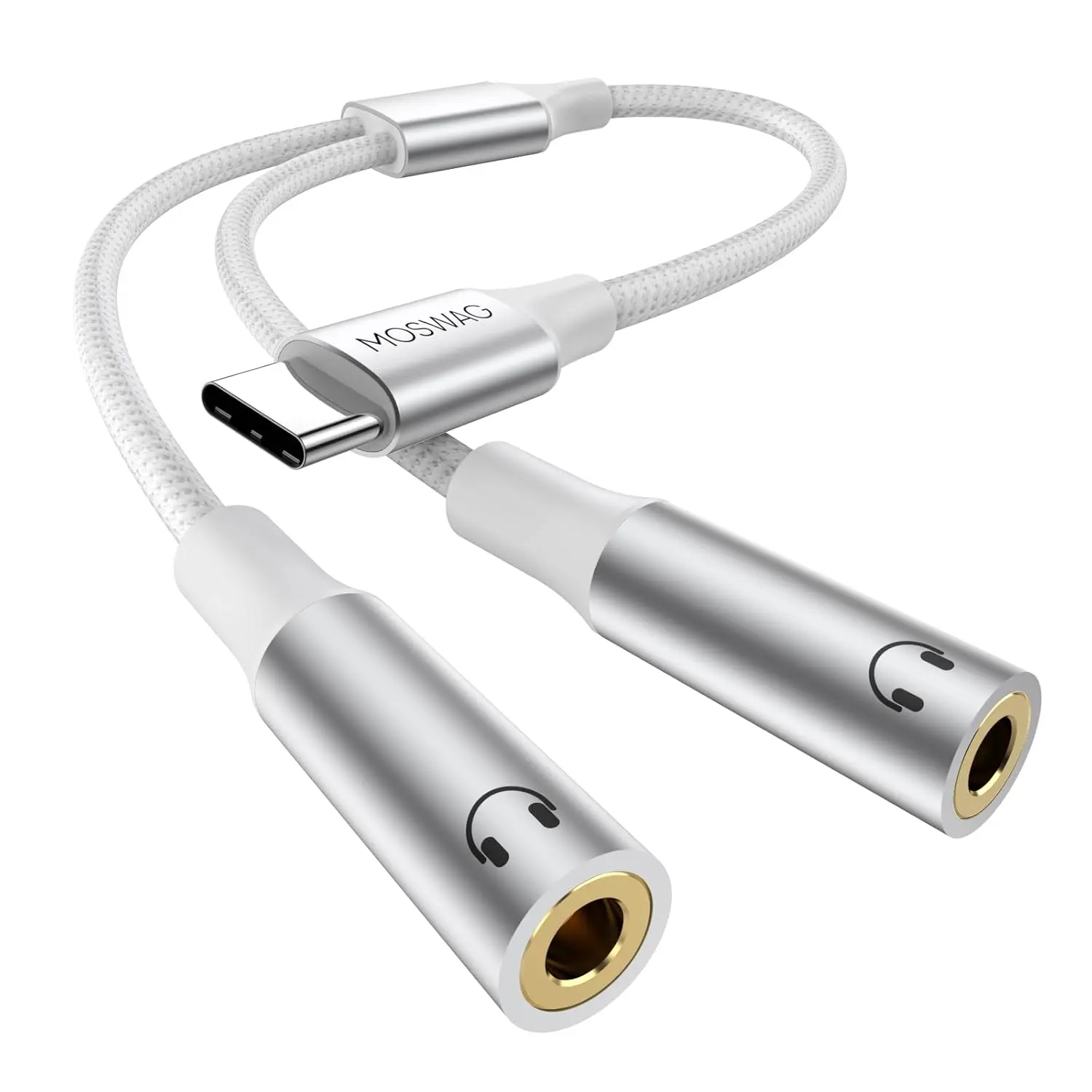 This USB C headphone splitter lets you share audio from your USB-C devices with two 3.5mm headphones, providing high-quality sound and broad compatibility with phones like Samsung Galaxy and Google Pixel.