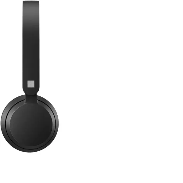 The black Microsoft Modern USB-C Headset features comfortable on-ear padded cups, in-line call controls, a mute status light, and a background noise-reducing microphone for clear communication on your PC, Mac, or laptop.
