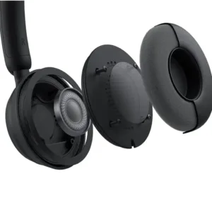 The black Microsoft Modern USB-C Headset features comfortable on-ear padded cups, in-line call controls, a mute status light, and a background noise-reducing microphone for clear communication on your PC, Mac, or laptop.