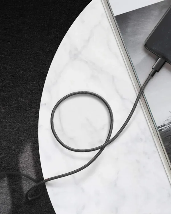 This is a six-foot black Anker USB-C to Lightning cable that is MFi certified and compatible with iPhones and other Lightning devices, offering fast charging and durable construction.