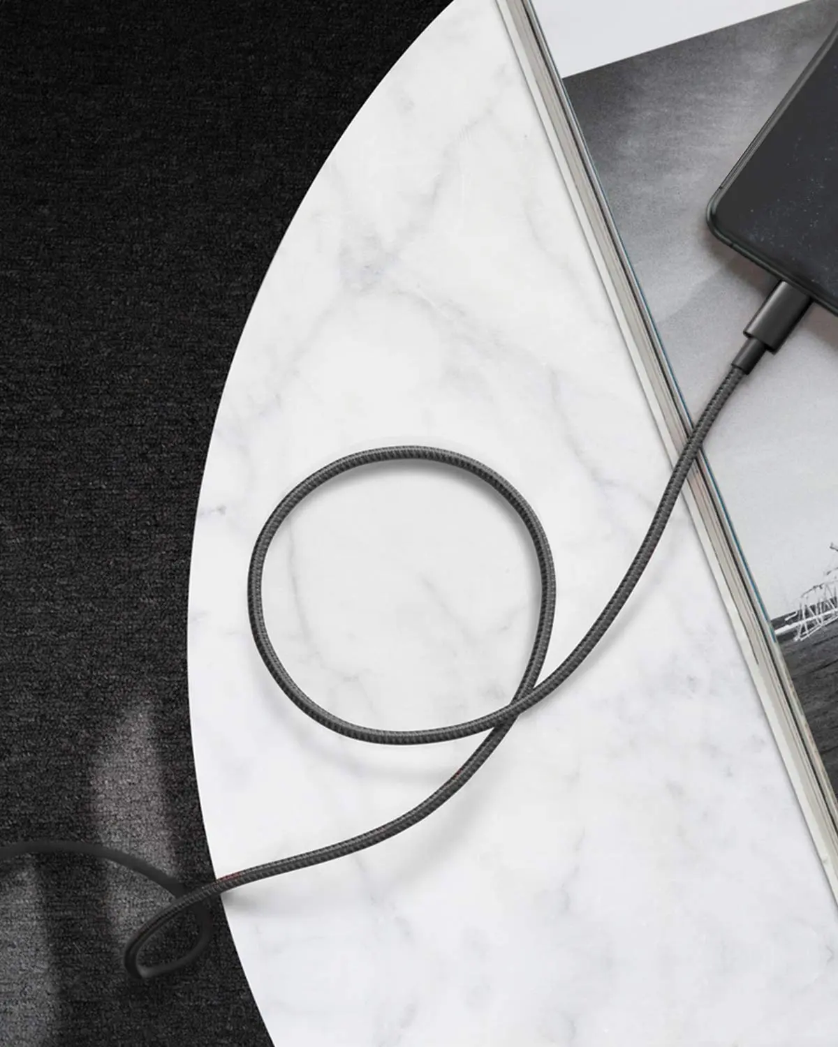 This is a six-foot black Anker USB-C to Lightning cable that is MFi certified and compatible with iPhones and other Lightning devices, offering fast charging and durable construction.