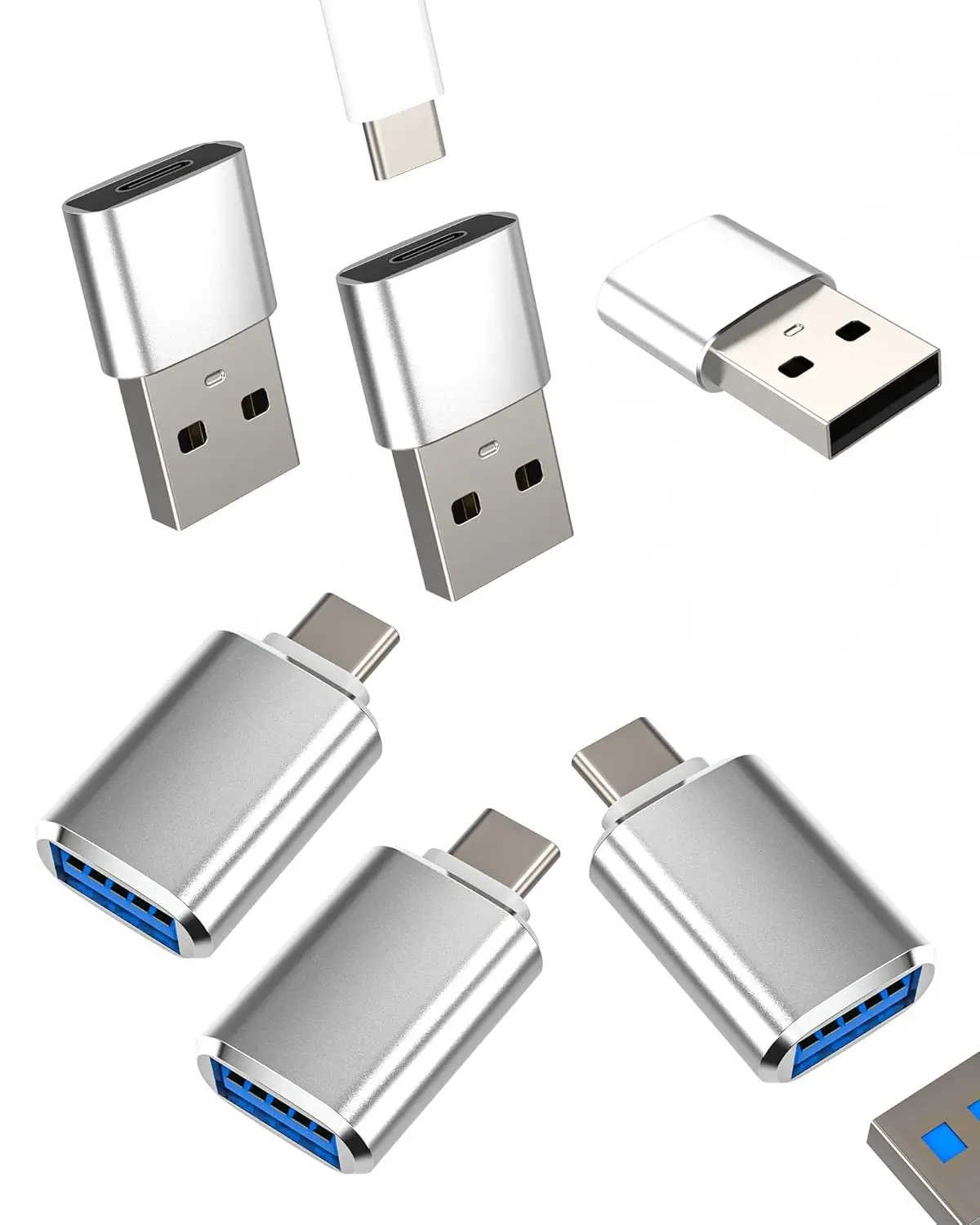 This 6-pack of USB C to USB adapters allows you to connect your iPhone 15, iPad, MacBook, and other devices with a Type-C port to USB accessories for fast data transmission and stable functionality.