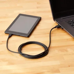 This is a two-pack of six-foot long black USB 2.0 A-Male to Micro B charger cables, designed for charging Android devices and connecting to PC peripherals.