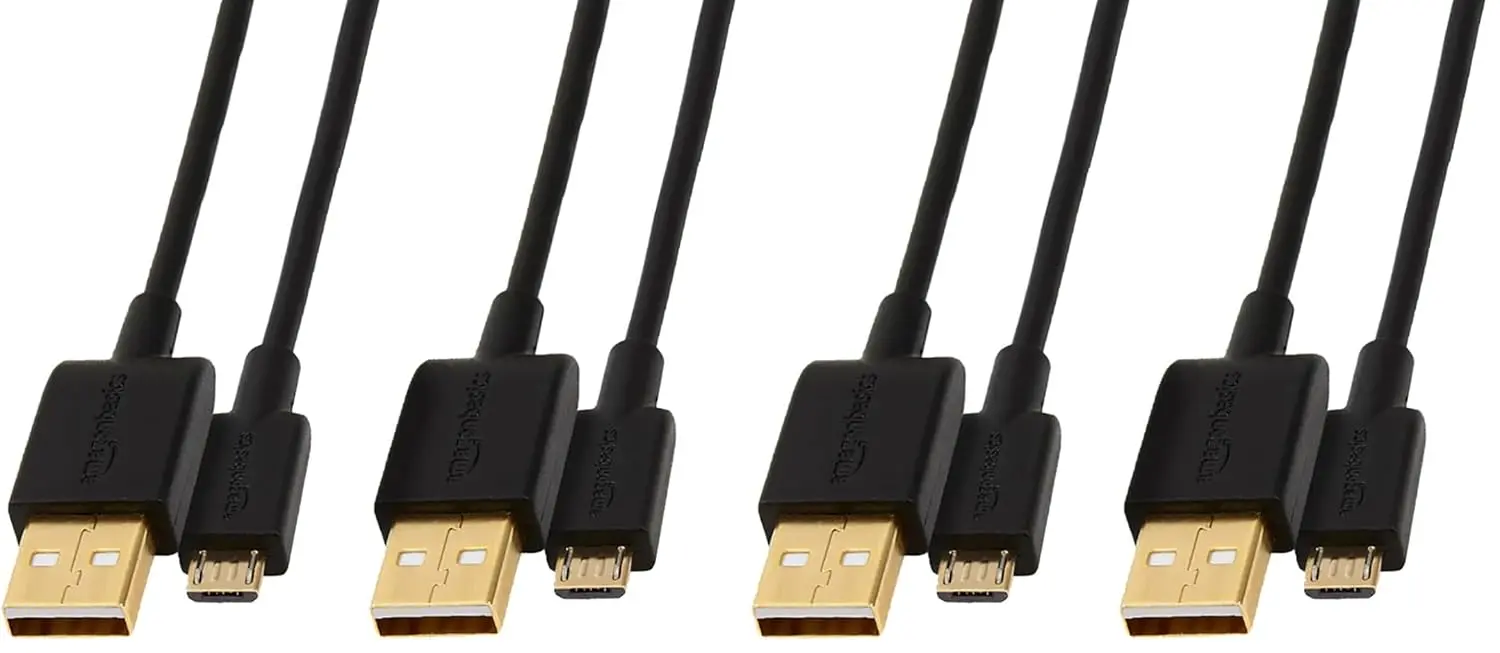 This is a two-pack of six-foot long black USB 2.0 A-Male to Micro B charger cables, designed for charging Android devices and connecting to PC peripherals.