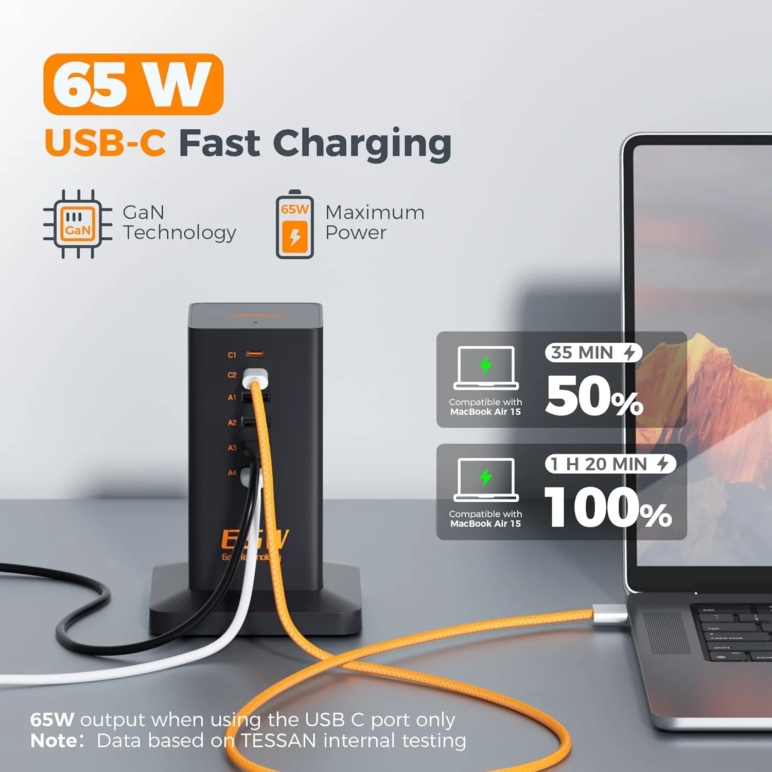 usb charging station 65w 3