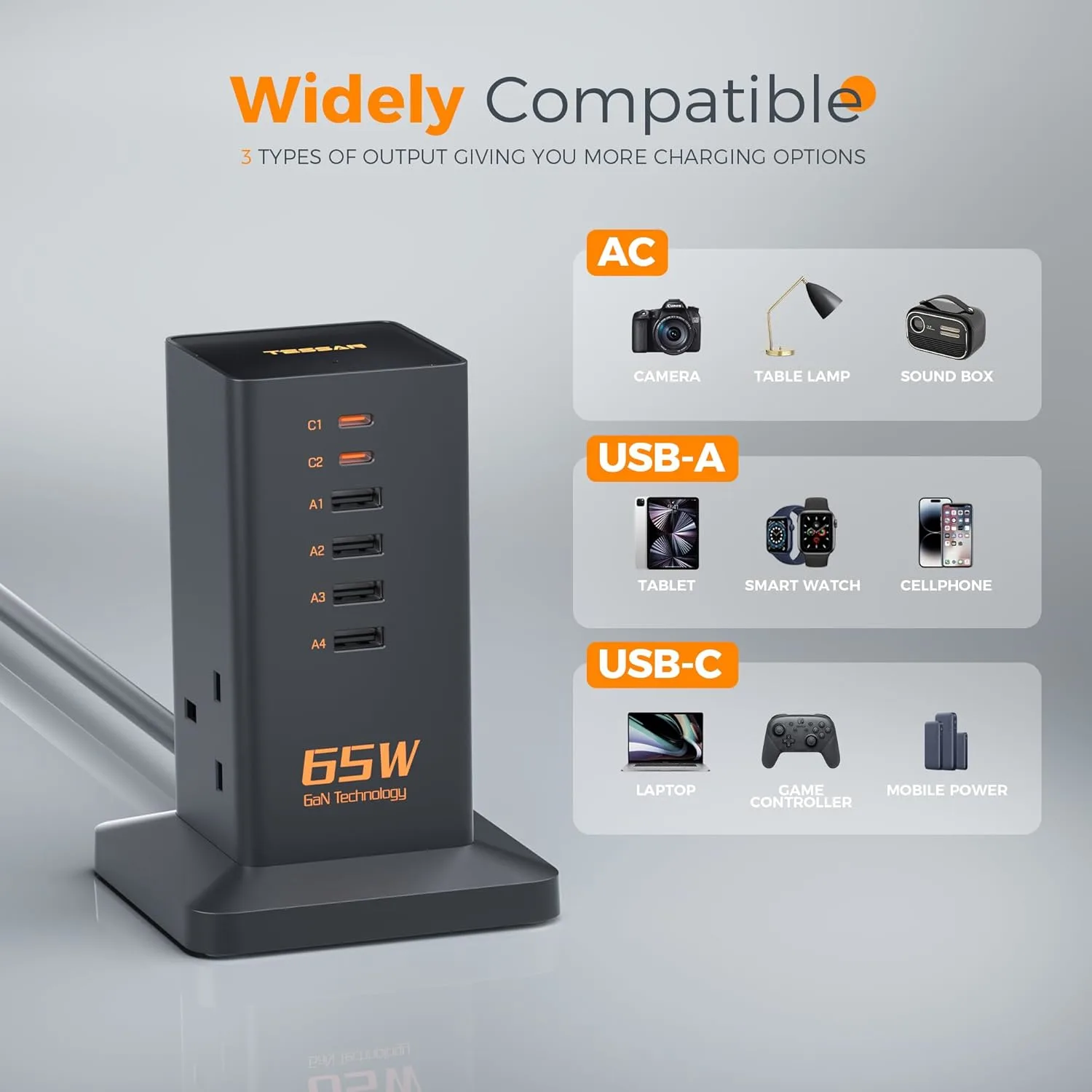 usb charging station 65w 4