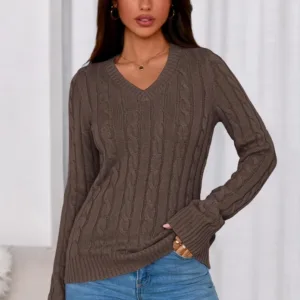 v neck cable knit 2