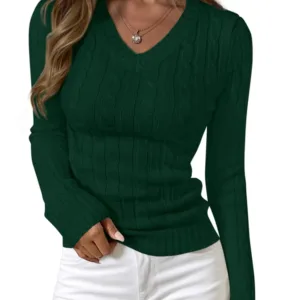 v neck cable knit 7