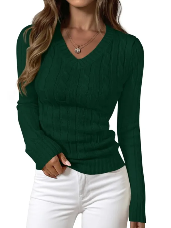 v neck cable knit 7