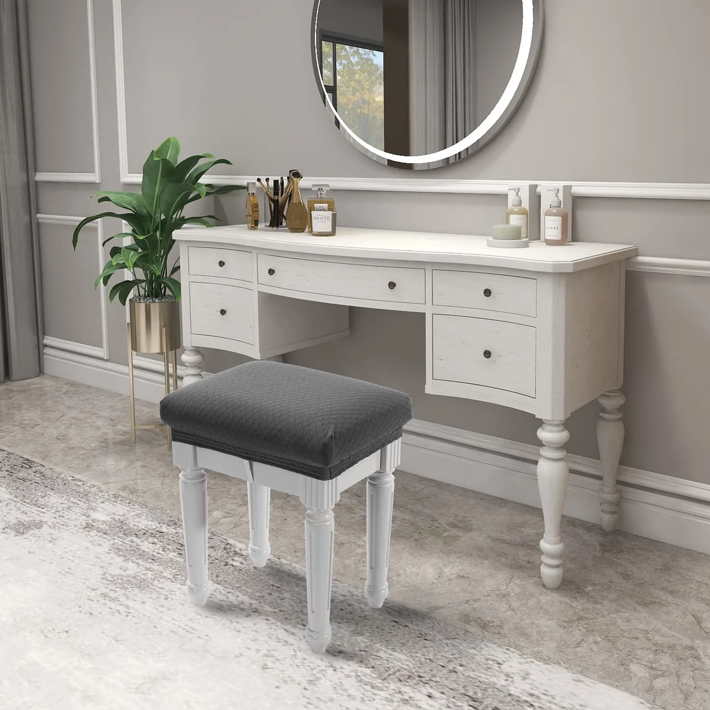 vanity stool cover 5