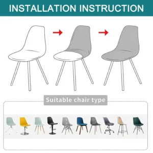 velvet shell chair cover 6