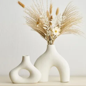 white ceramic donut vase 1