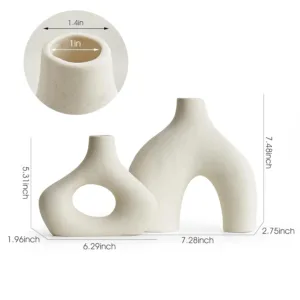 white ceramic donut vase 2