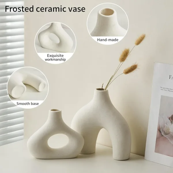 white ceramic donut vase 3