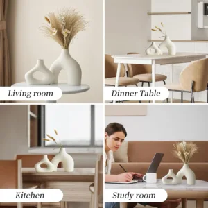 white ceramic donut vase 5