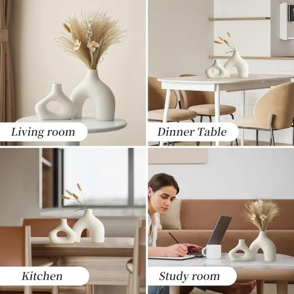 white ceramic donut vase 5