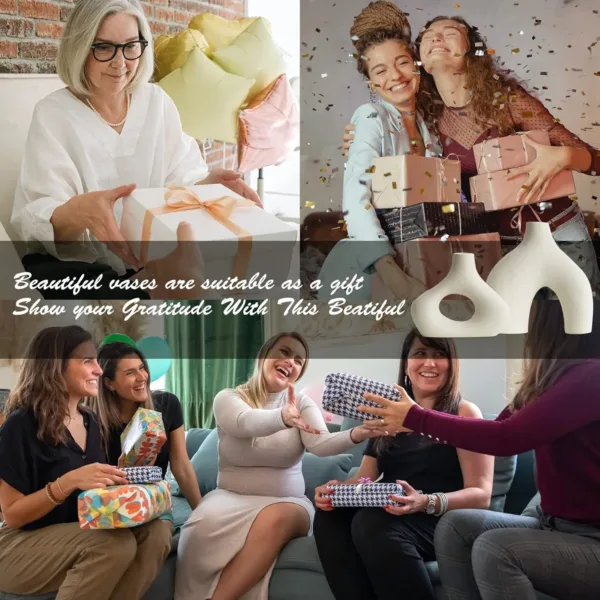 white ceramic donut vase 6