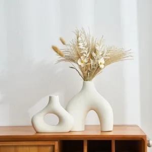 white ceramic donut vase 7