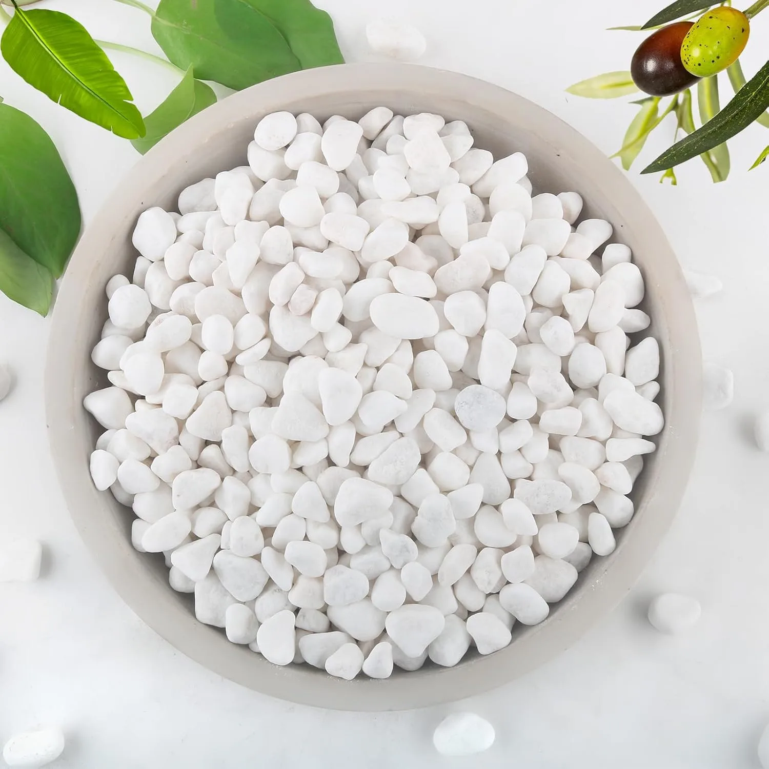 Pure White Rocks White Rocks for Plants - Decorative Pebbles Aquarium Gravel