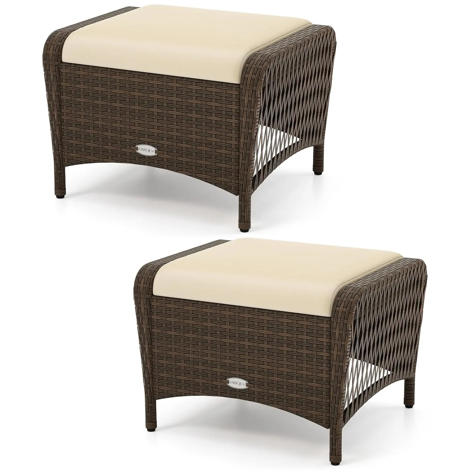 wicker outdoor ottoman 1