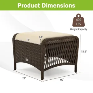 wicker outdoor ottoman 3