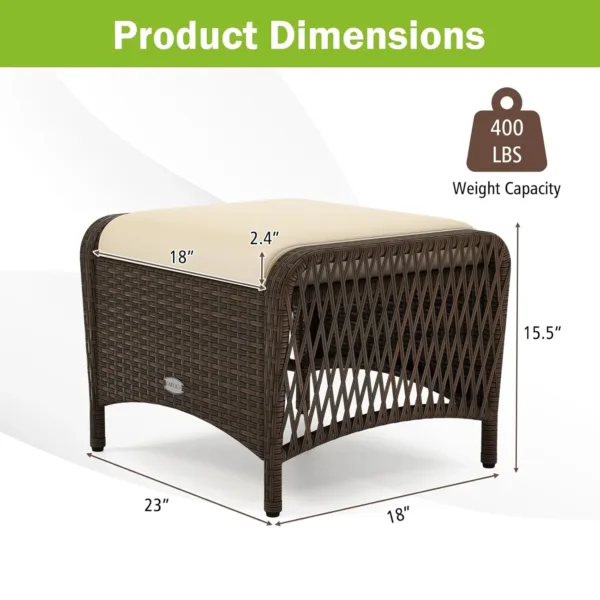 wicker outdoor ottoman 3