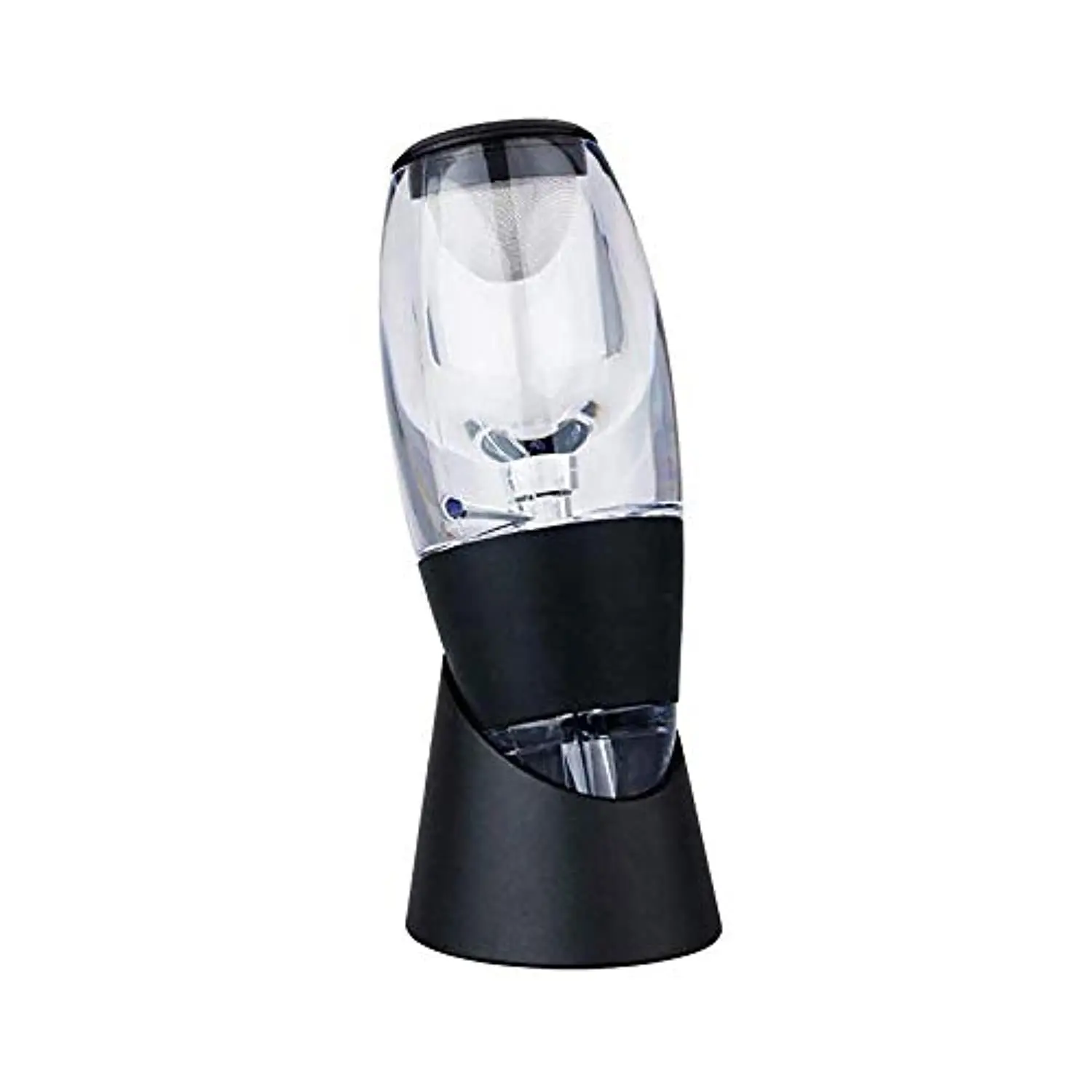 Black wine aerator decanter gift set that enhances the taste of wine within seconds by opening up the bouquet, softening tannins, and creating a smoother mouthfeel.