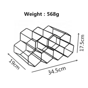 This modern countertop wine rack holds up to nine bottles and features a sleek black metal design; no assembly required.