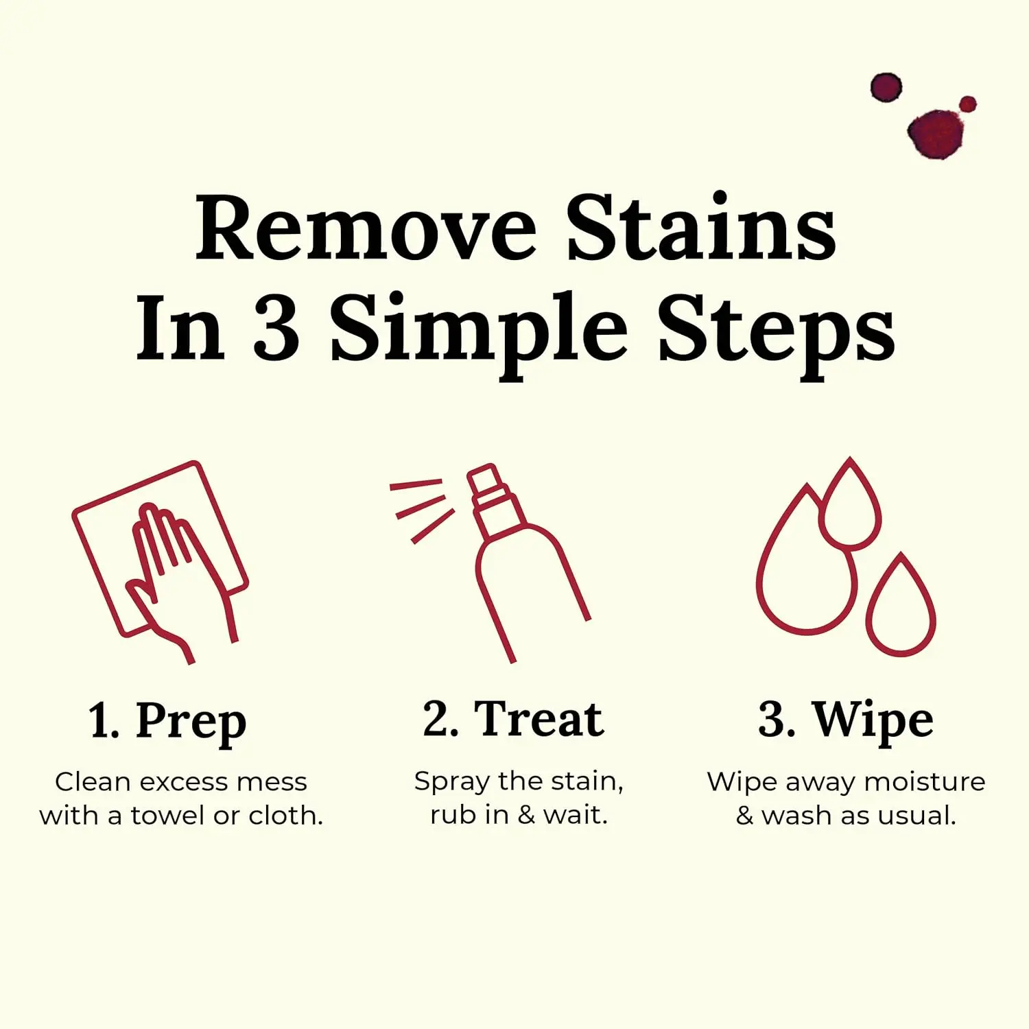 A bottle of Chateau Spill Wine Stain Remover Spray quickly and effectively removes red wine stains from clothing, carpets, and upholstery, and is EPA Safer Choice certified.