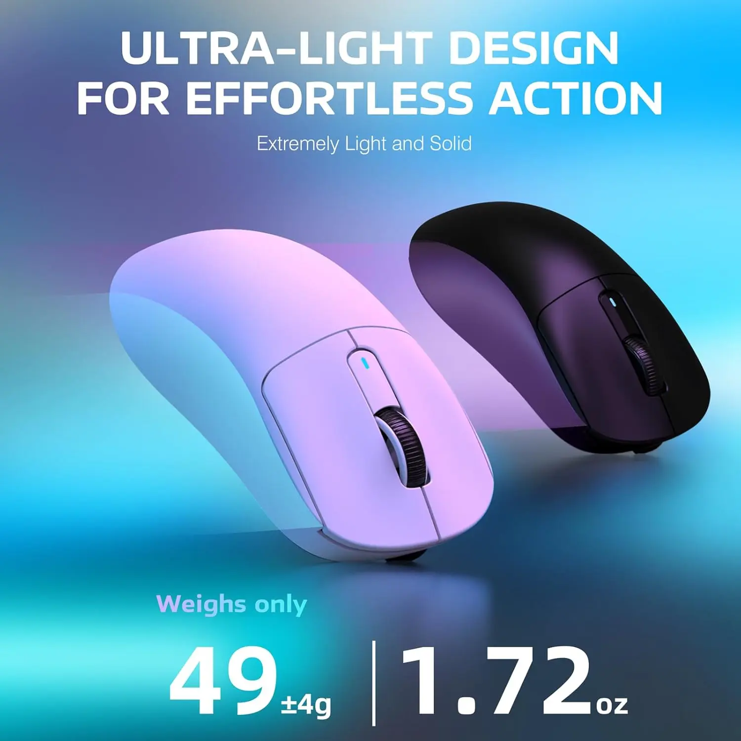 This white ATTACK SHARK X3 wireless gaming mouse features a lightweight 49g ergonomic design, triple modes, a precise PAW3395 26K DPI optical sensor, long-lasting 200-hour battery life, and programmable buttons, making it the perfect gaming accessory for PC, laptop, and Mac users.