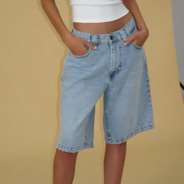 womens denim bermuda shorts 2