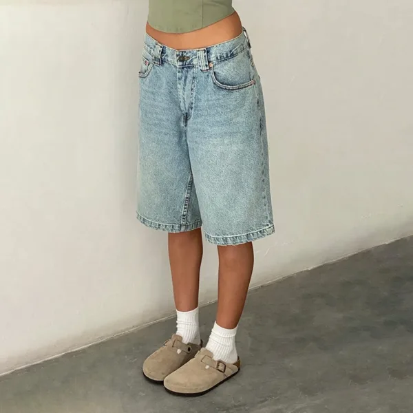 womens denim bermuda shorts 4