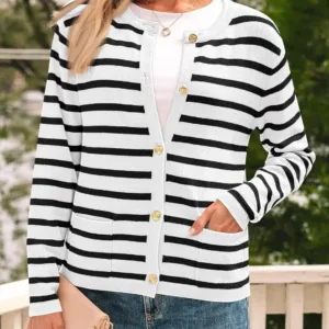 womens gold button cardigan 6