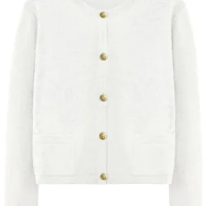 womens gold button cardigan 7