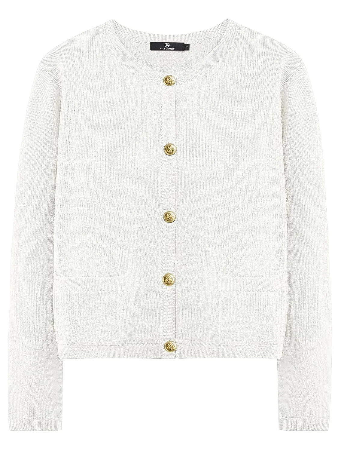 womens gold button cardigan 7