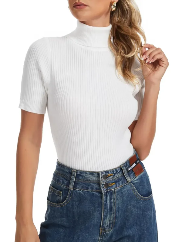 womens short sleeve turtleneck 1
