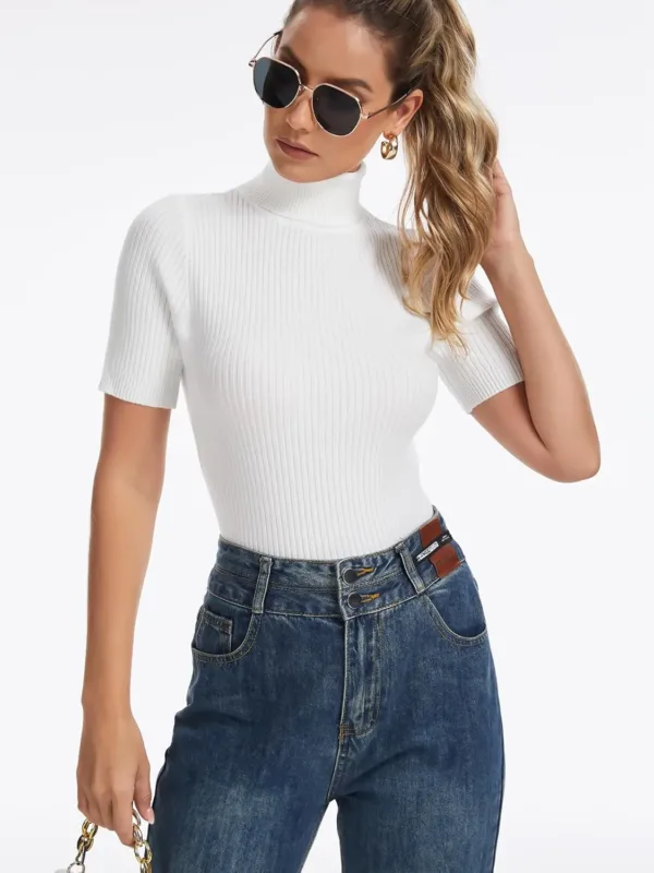 womens short sleeve turtleneck 5