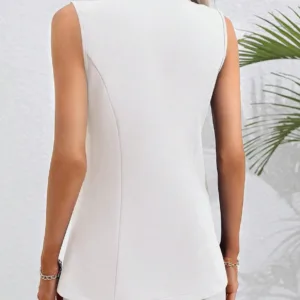 womens sleeveless blazer vest 4