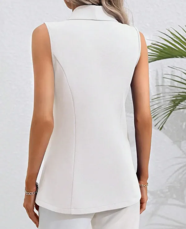 womens sleeveless blazer vest 4