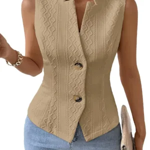 womens sleeveless vest blazer 1