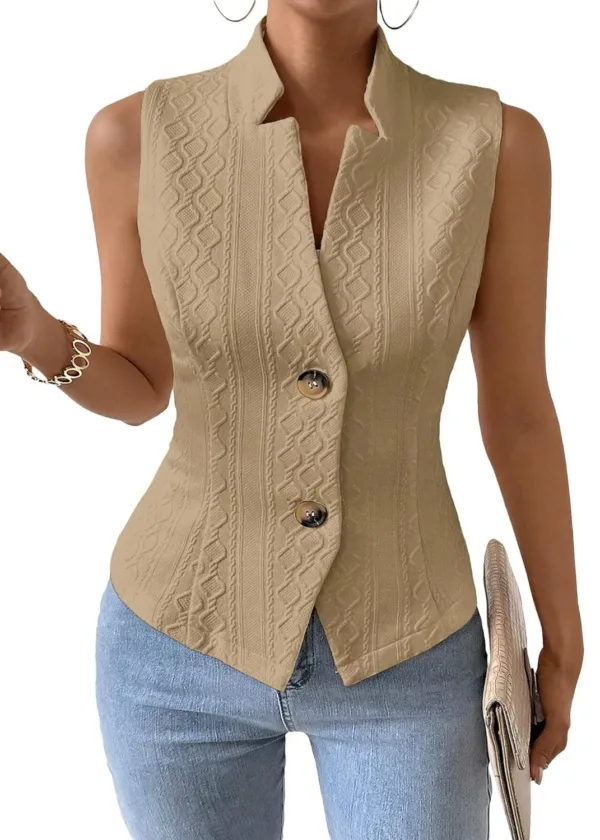 womens sleeveless vest blazer 1
