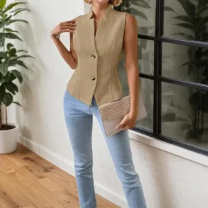 womens sleeveless vest blazer 2