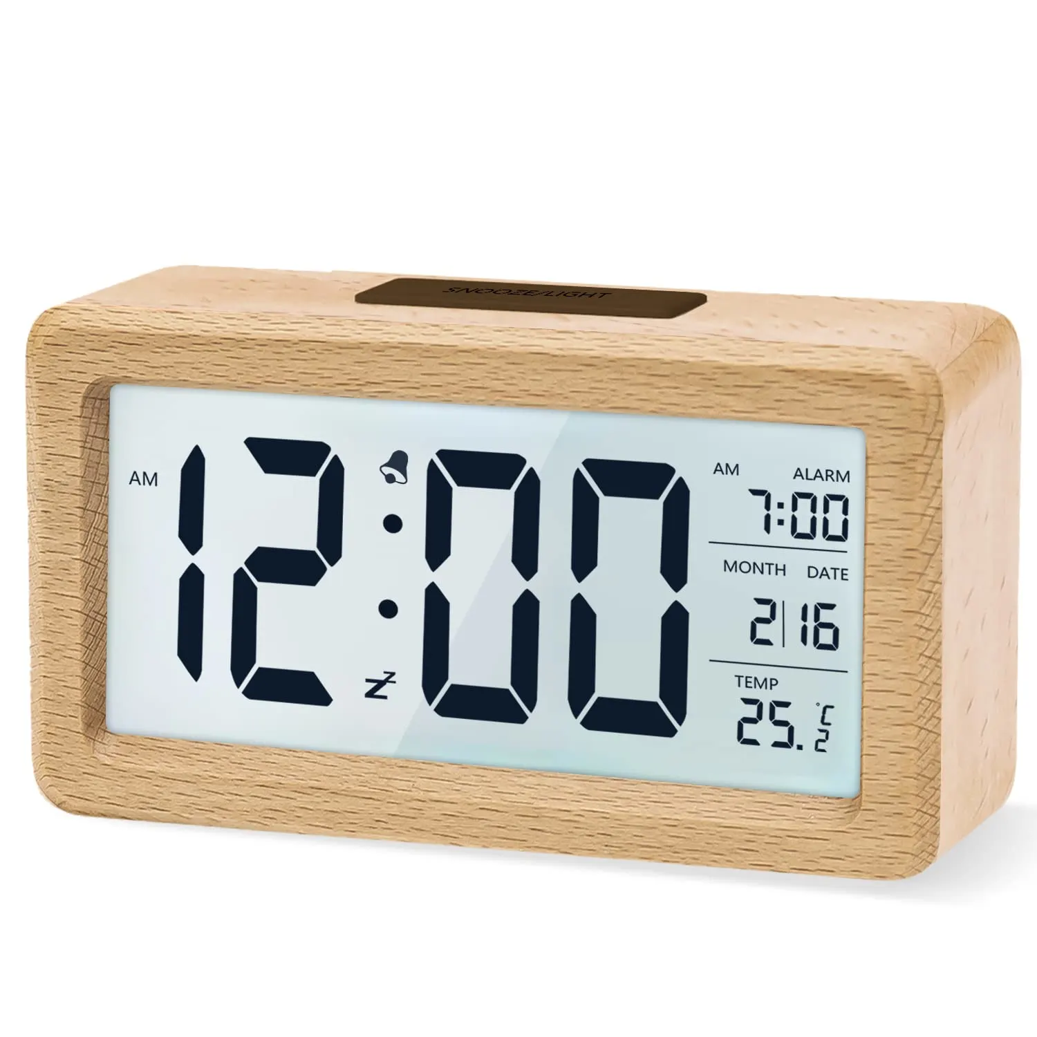 wooden digital alarm clock 1