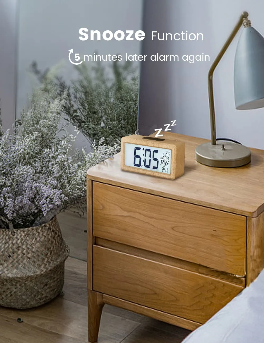 wooden digital alarm clock 4