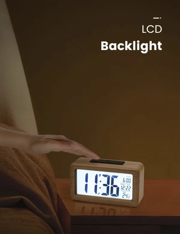 wooden digital alarm clock 5