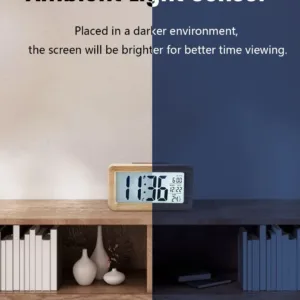 wooden digital alarm clock 6