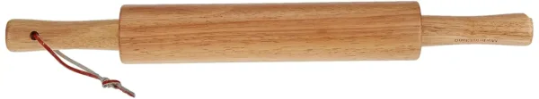 This wooden rolling pin features non-slip ergonomic handles for comfortable and easy dough rolling for baking cookies, pizza, fondant, and other sweets.
