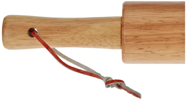 This wooden rolling pin features non-slip ergonomic handles for comfortable and easy dough rolling for baking cookies, pizza, fondant, and other sweets.